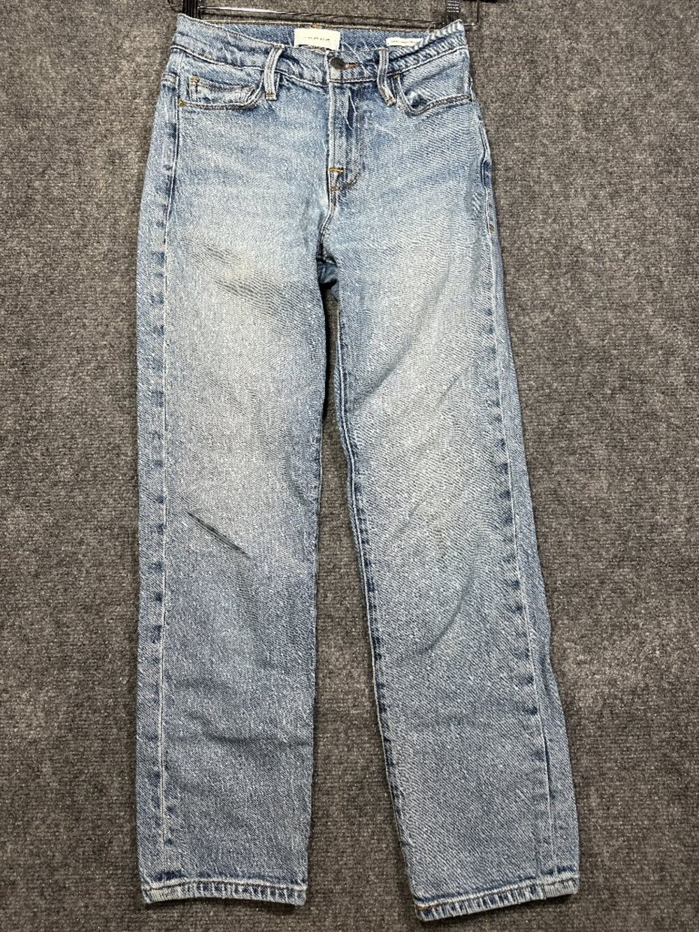 Frame Jeans Womens 24 Le Nouveau Straight Cotton Stretch Light Wash Pockets